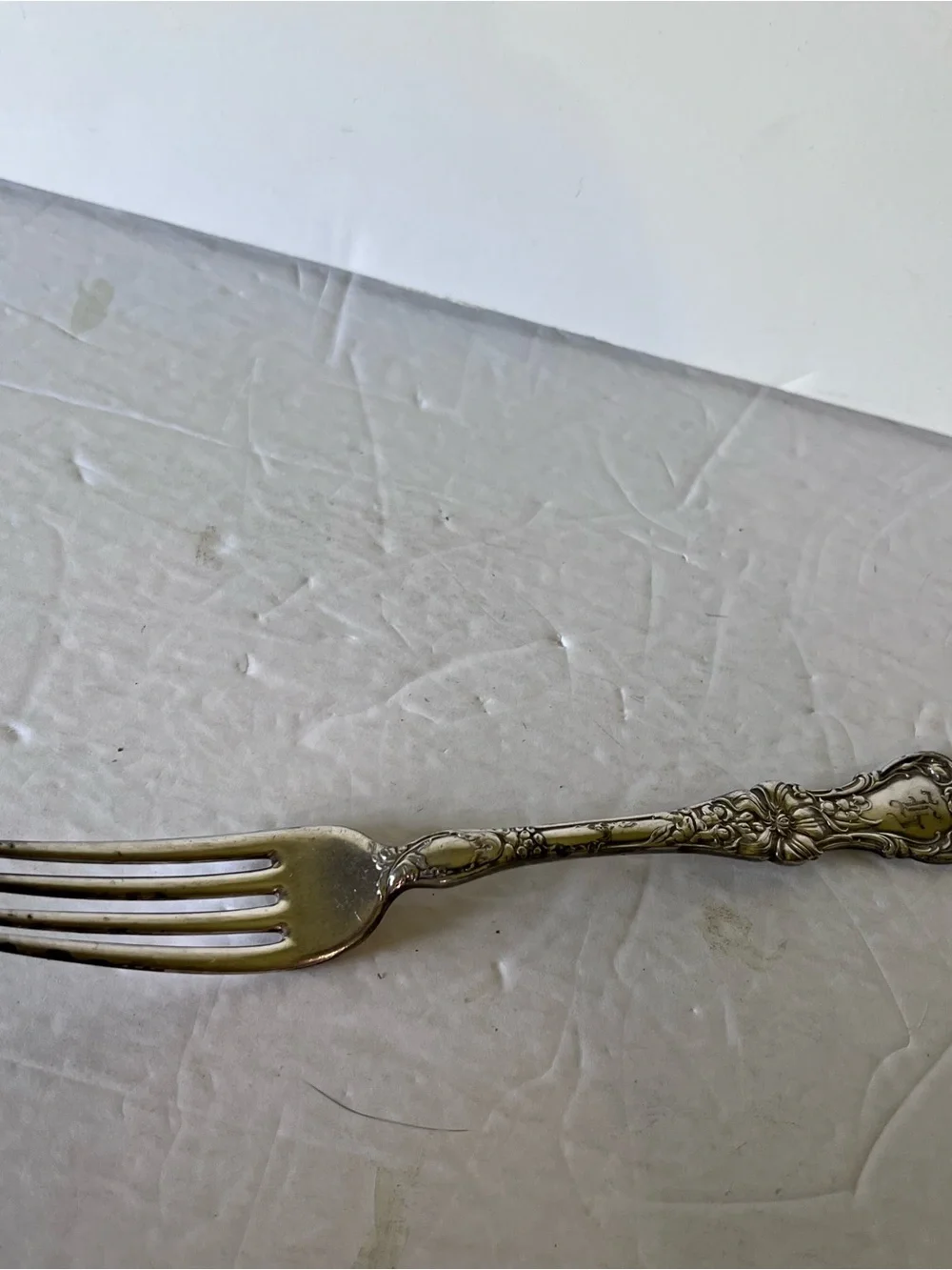 Antique R. Wallace Silverplate Floral Pattern Dinner Fork Pat: June 6 1903 Mono